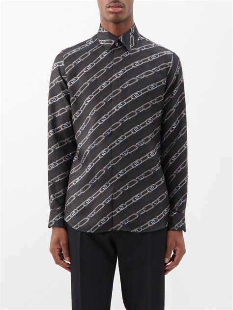 fendi férfi felső|Fendi silk shirt.